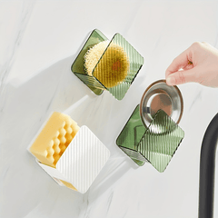 Wall-mounted Sink Sponge Wipe Rack Storage Drain Rack