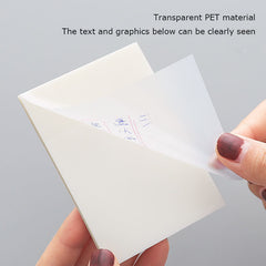 100 Sheets Transparent Sticky Notes Clear Notepad School Stationery