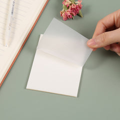 100 Sheets Transparent Sticky Notes Clear Notepad School Stationery