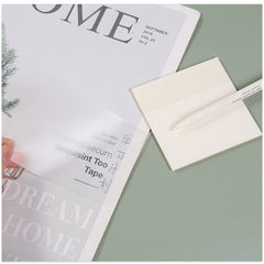 100 Sheets Transparent Sticky Notes Clear Notepad School Stationery