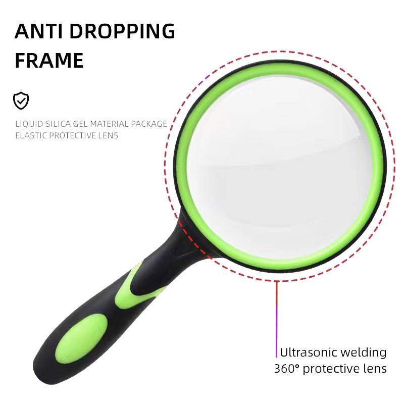 10X Magnifying Glass For Kids Seniors Handheld Reading Magnifier 50mm