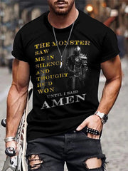 Men's 3D Knight Graphic T-shirt for Outdoor Casual Wear