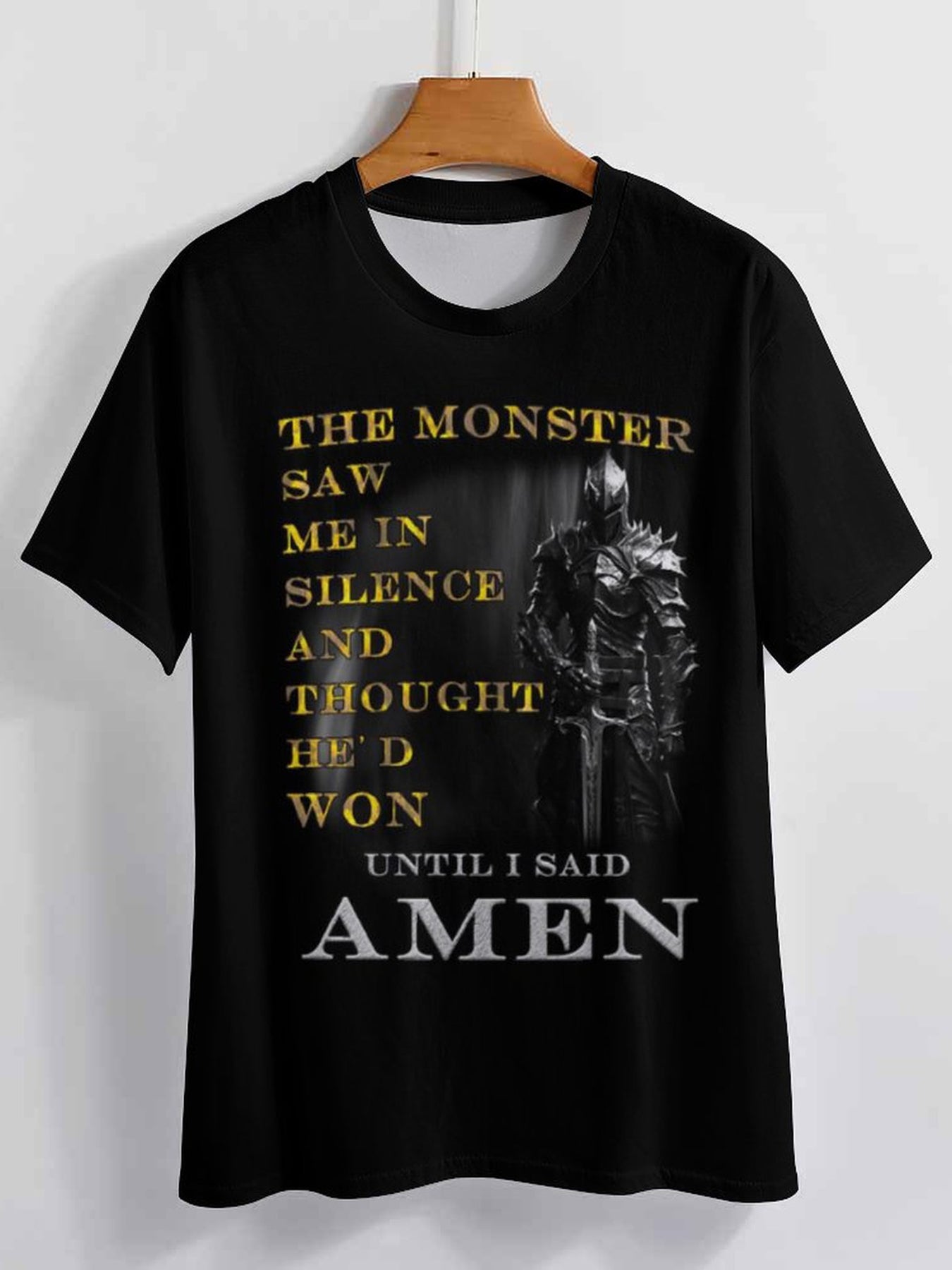 Men's 3D Knight Graphic T-shirt for Outdoor Casual Wear
