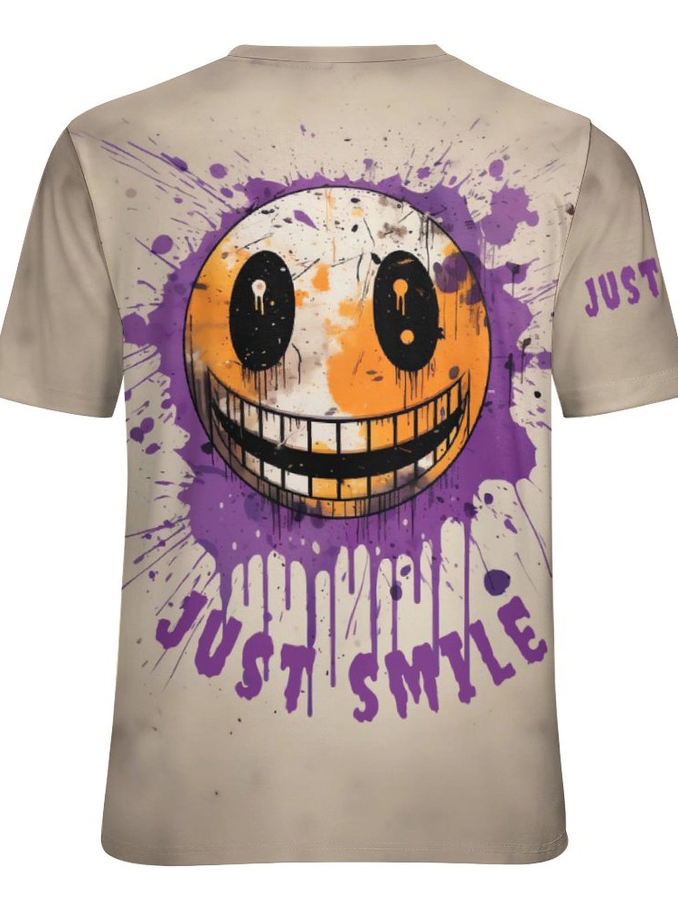 Men's 3D Graffiti Smile Graphic T-shirt Casual Breathable Tee