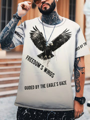 Men's 3D Eagle Graphic T shirt Casual Stretch Tee