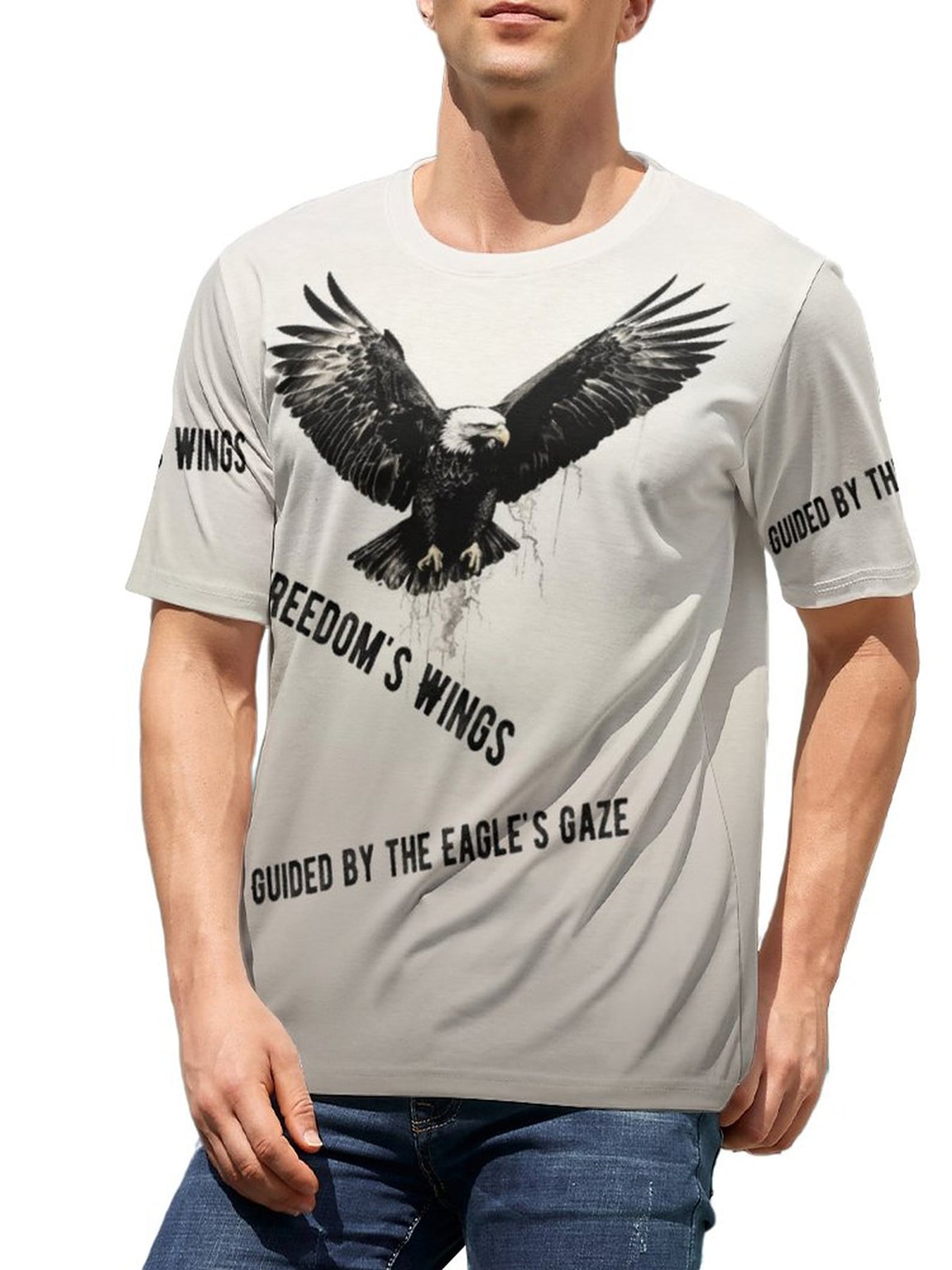 Men's 3D Eagle Graphic T shirt Casual Stretch Tee