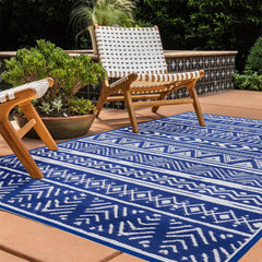 Waterproof Reversible RV Camping Rug for Patio Balcony Beach