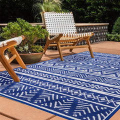 Waterproof Reversible RV Camping Rug for Patio Balcony Beach
