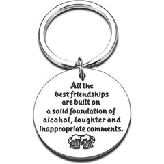 Round Metal Keychain For Friends Women Men Birthday
