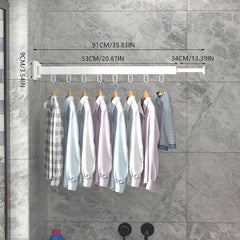 Space Aluminum Clothes Slinger Balcony Folding Wall Mounted