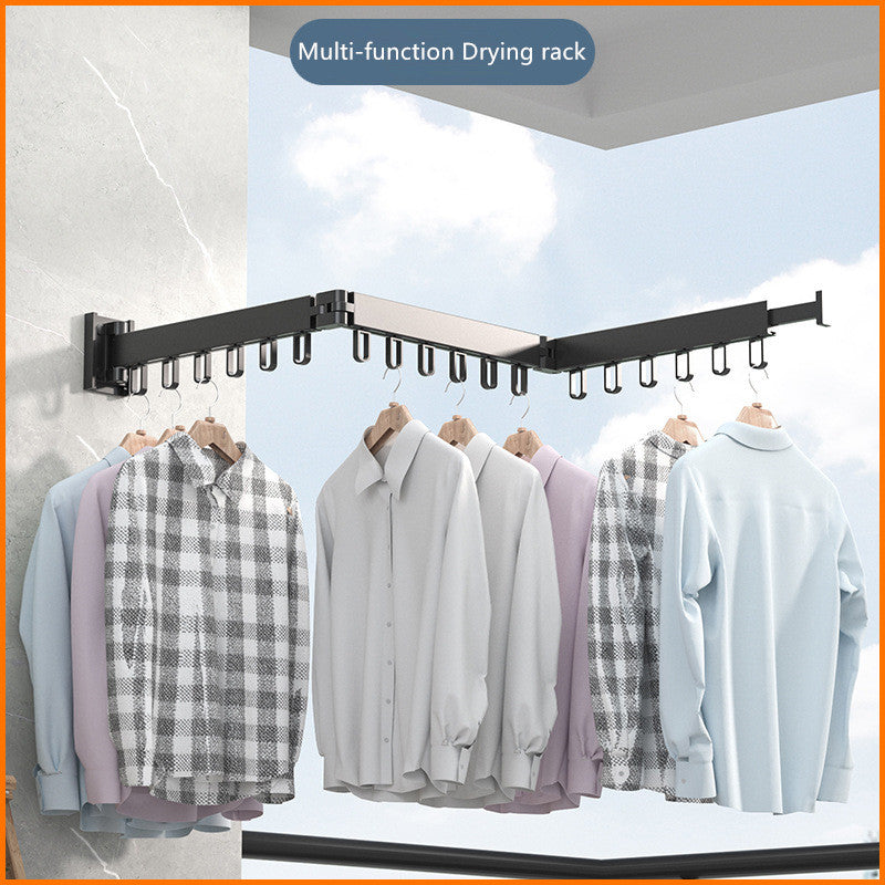Space Aluminum Clothes Slinger Balcony Folding Wall Mounted