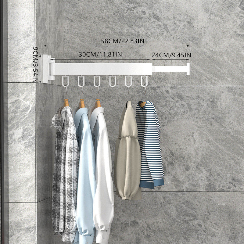 Space Aluminum Clothes Slinger Balcony Folding Wall Mounted