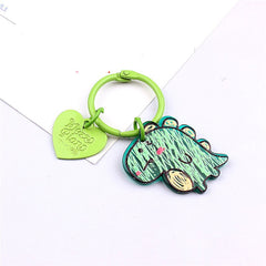 2pcs Acrylic Graffiti Small Bear Happy Face Heart Keychain Pendant
