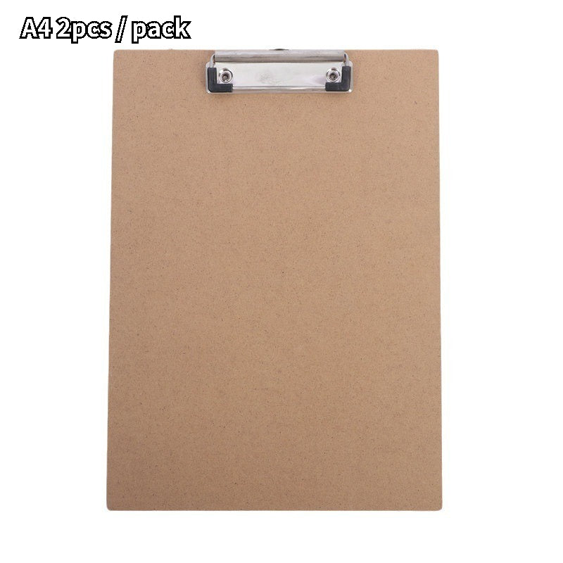 2pcs A4 Hardboard Office Clipboards Strong Paper Clips Durable Document Holder