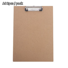 2pcs A4 Hardboard Office Clipboards Strong Paper Clips Durable Document Holder