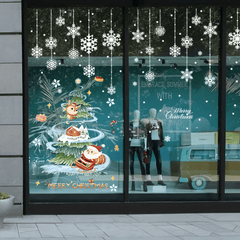 Christmas Window Sticker Xmas Tree Snowflakes Decoration