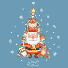 Christmas Tree Snowflake Santa Gift Stickers Glass Wall Decoration