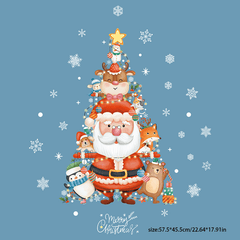 Christmas Tree Snowflake Santa Gift Stickers Glass Wall Decoration