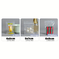 200pcs Clear Ziplock Storage Bag Transparent Plastic Zip Package