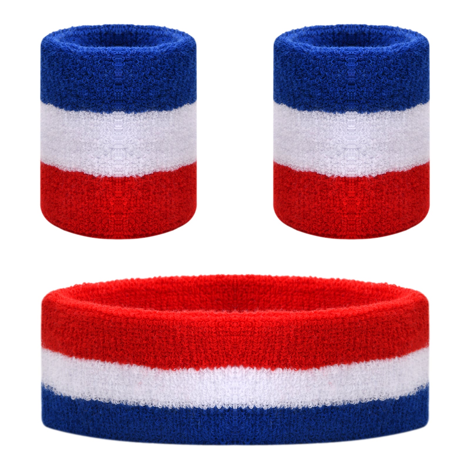 3Pcs Sweatbands Set Athletic Cotton Sweat Absorbing Headband