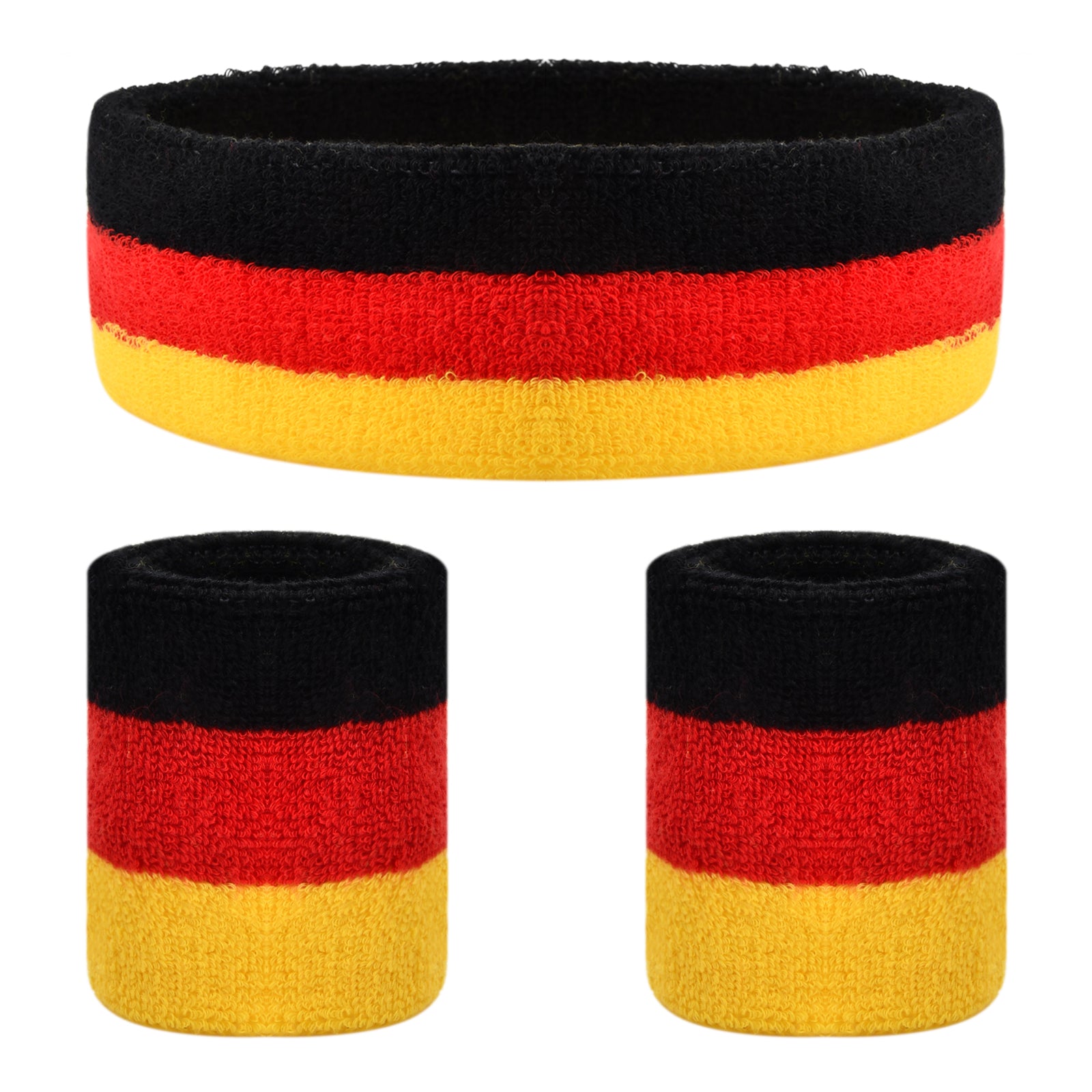 3Pcs Sweatbands Set Athletic Cotton Sweat Absorbing Headband