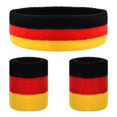 3Pcs Sweatbands Set Athletic Cotton Sweat Absorbing Headband