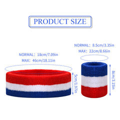 3Pcs Sweatbands Set Athletic Cotton Sweat Absorbing Headband