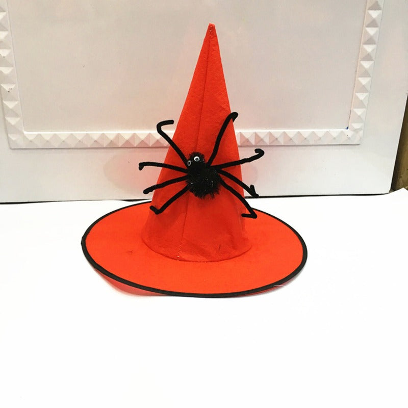 Halloween Witch Hat Makeup Costume Props Non Woven Spider Witch Hat