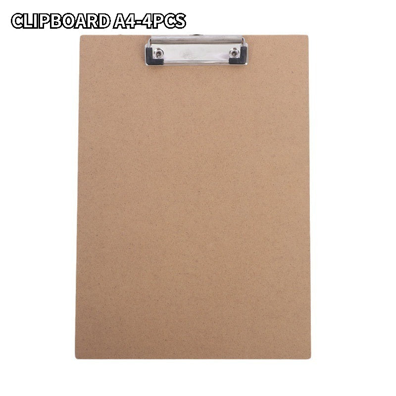 4pcs A4 Office Clipboards - Strong Paper Clips Holder