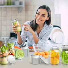 50pcs Airtight Regular Mouth Canning Lids For Mason Jars Reusable Tinplate Lids