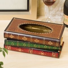 Vintage European Style Book Tissue Box Home Desktop Storage
