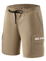 Gril And Dad Print Cargo Shorts Men s Casual Pocket Cargo Shorts
