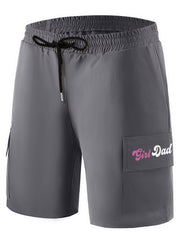Gril And Dad Print Cargo Shorts Men s Casual Pocket Cargo Shorts