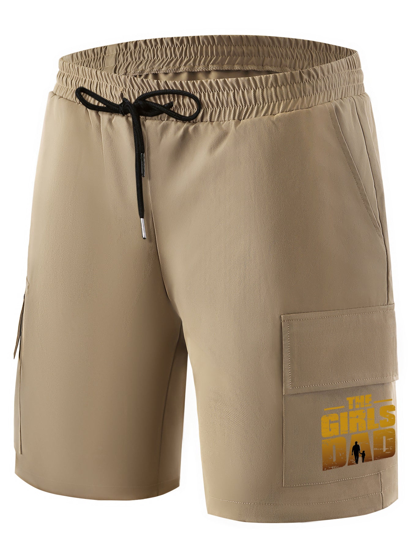Gril And Dad Print Cargo Shorts Men s Casual Pocket Cargo Shorts
