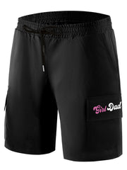 Gril And Dad Print Cargo Shorts Men s Casual Pocket Cargo Shorts