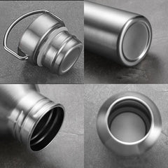 Stainless Steel Sports Water Bottle with Straw for Cycling Hiking