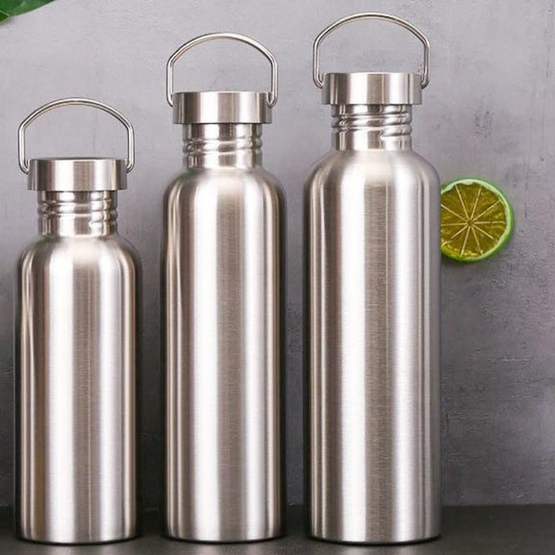 Stainless Steel Sports Water Bottle with Straw for Cycling Hiking