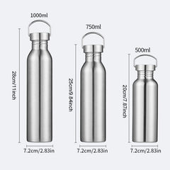 Stainless Steel Sports Water Bottle with Straw for Cycling Hiking