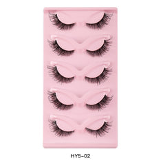 5 Pairs Cat Eye False Eyelashes Natural Thick Curling Simulated Fox Eye Lashes