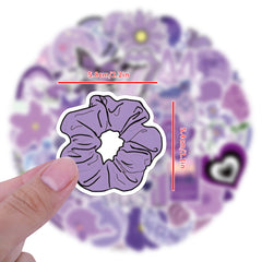 60pcs VSCO Purple Cartoon Stickers Pack Waterproof Vintage Bumper Stickers