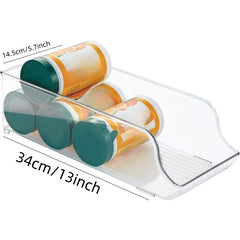 Plastic Water Bottle & Beverage Rack for Refrigerator Storage
