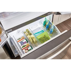 Plastic Water Bottle & Beverage Rack for Refrigerator Storage