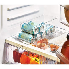 Plastic Water Bottle & Beverage Rack for Refrigerator Storage