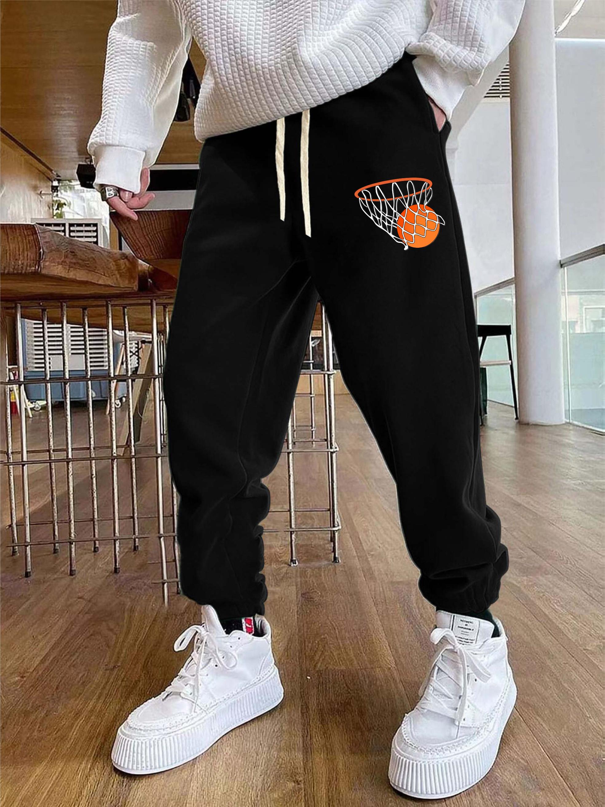 Men's Basketball Print Sweatpants Casual Joggers