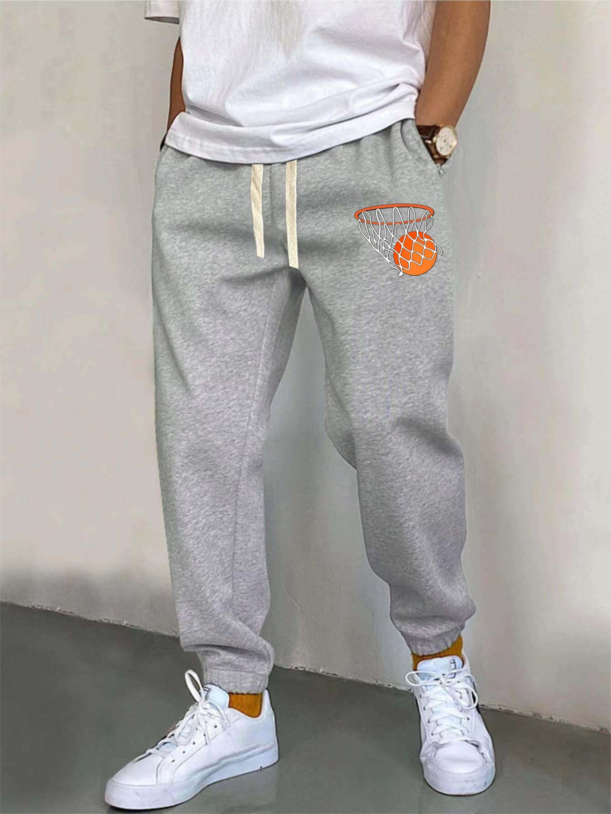 Men's Basketball Print Sweatpants Casual Joggers