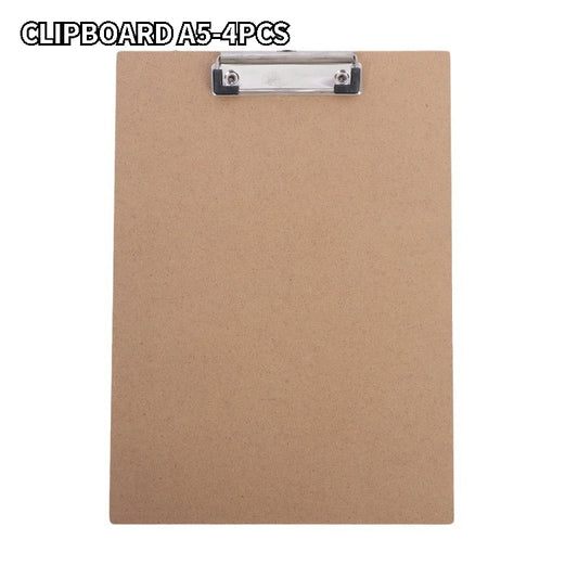 4pcs A5 Office Clipboards Strong Paper Clips Basics Hardboard Durable
