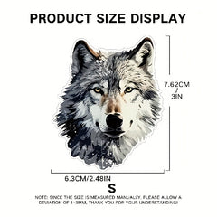 3pcs Wolf Head Stickers For Car Waterproof Sunscreen Laptop Skateboard Sticker