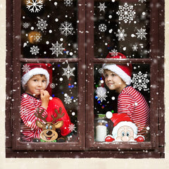 4pcs Christmas Snowflake Window Cling Stickers Xmas Decals