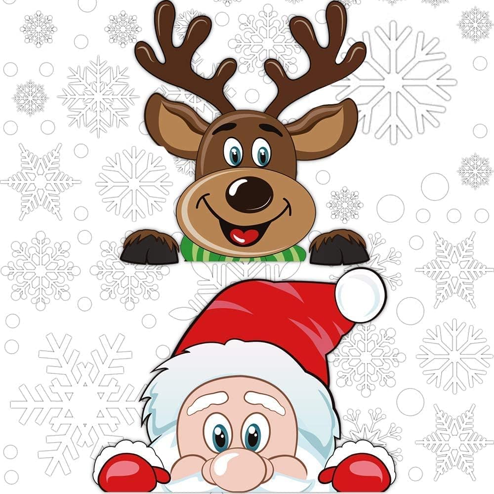 4pcs Christmas Snowflake Window Cling Stickers Xmas Decals