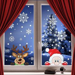 4pcs Christmas Snowflake Window Cling Stickers Xmas Decals